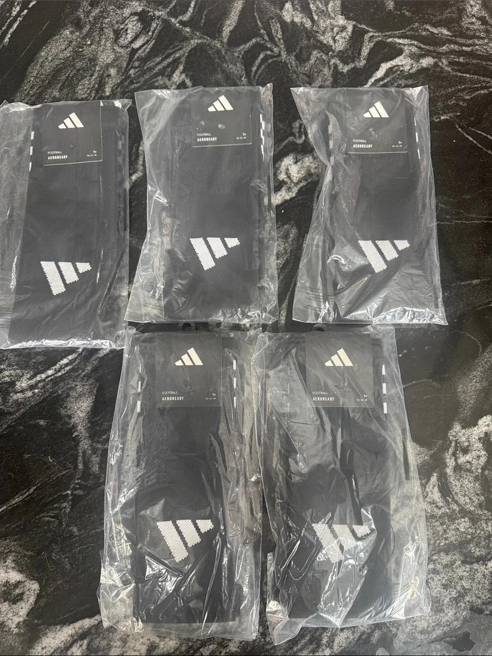 adidas Black leg sleeves Socks with White Logo - 5 Pairs
